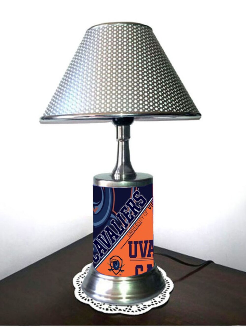 Virginia Cavaliers table lamp with chrome finish shade, desk lamp
